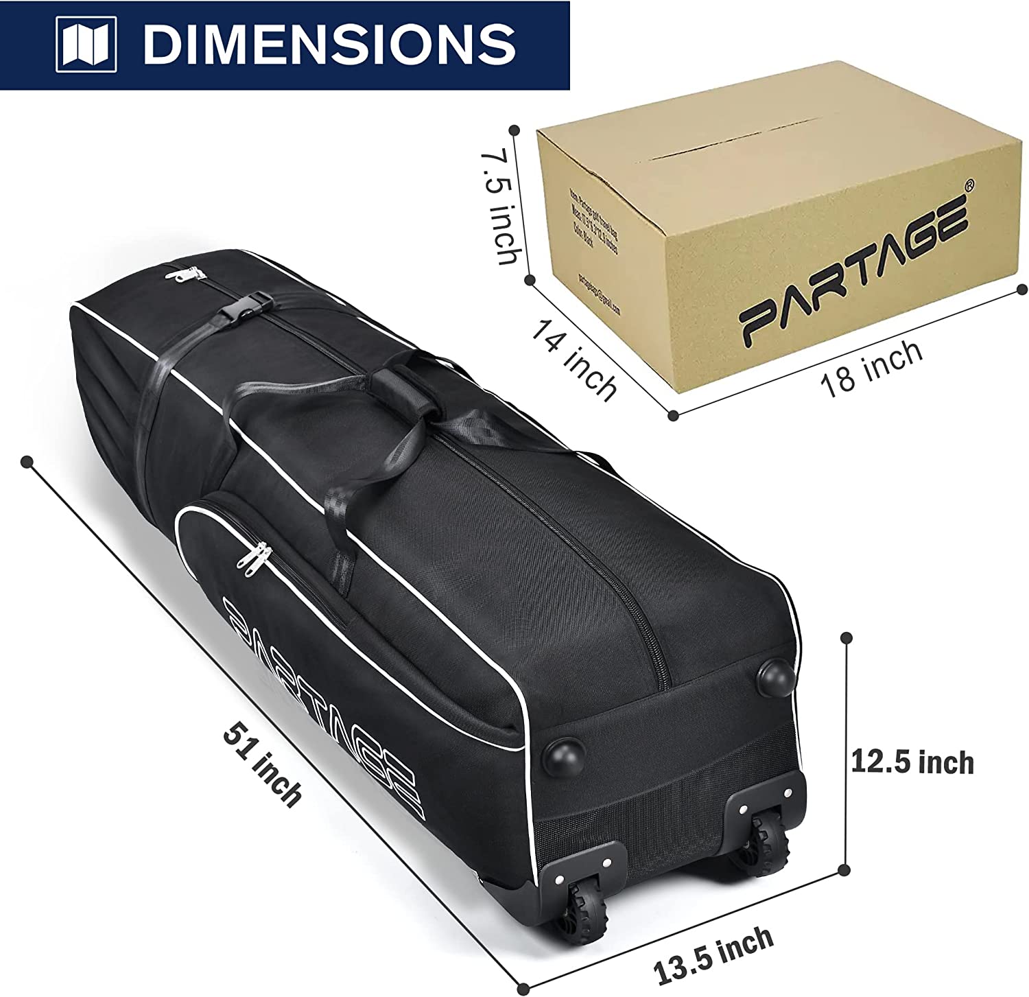 Bolsa de viaje de golf con ruedas Partage
