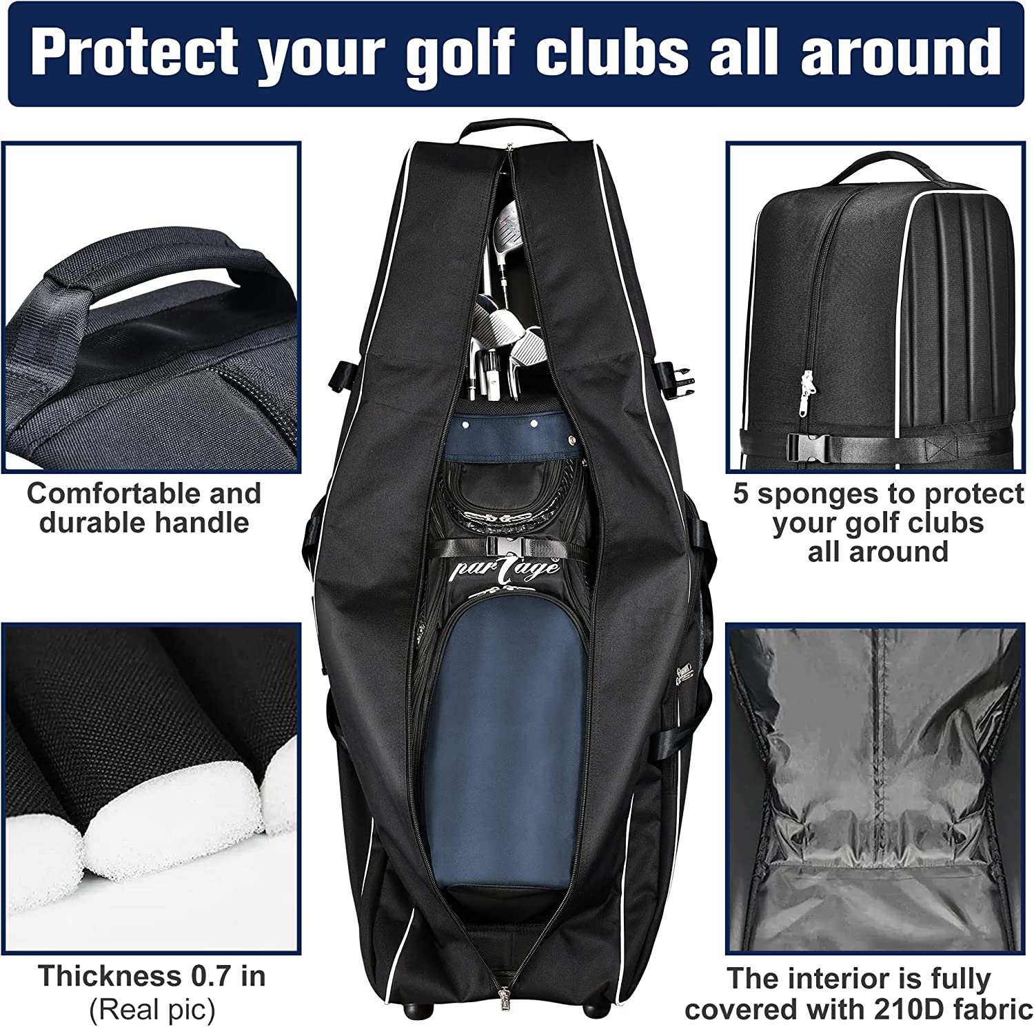 Bolsa de viaje de golf con ruedas Partage