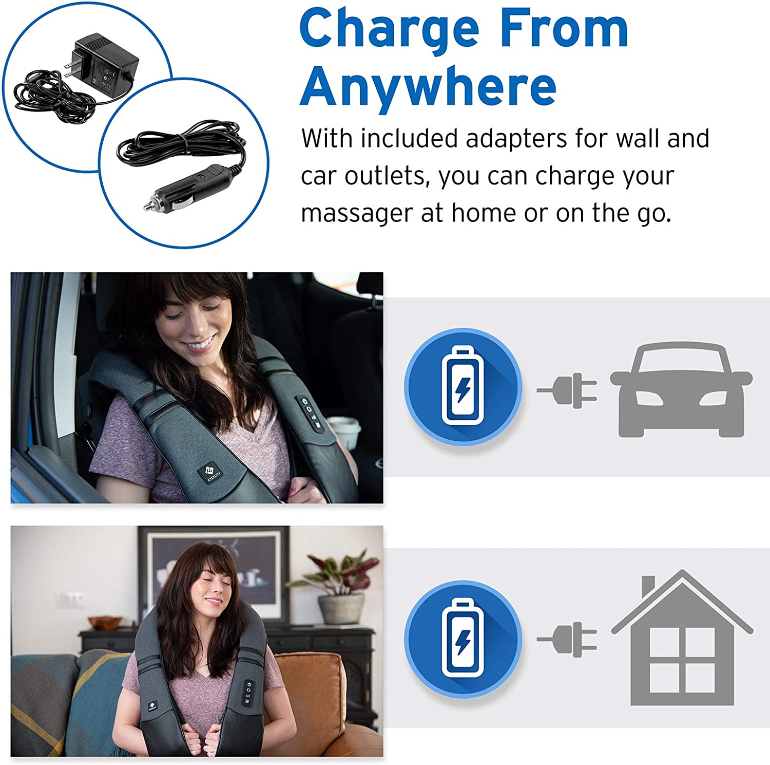 Masajeador Shiatsu inalambrico con calor