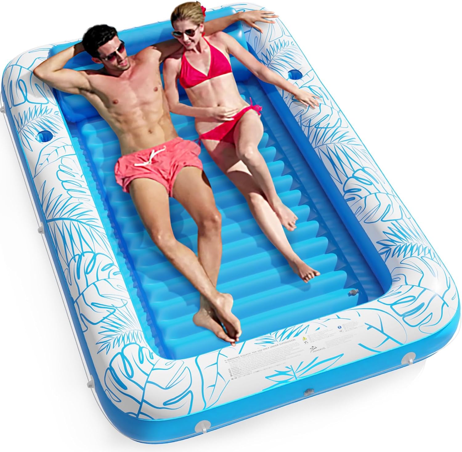 Flotador inflable de piscina para tomar sol con almohadilla | Tamaño L