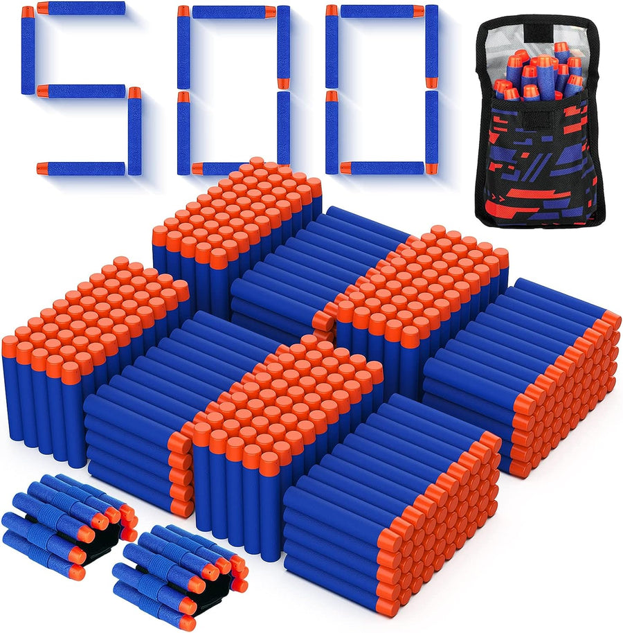 Juego de 500 dardos esponja azules con bolsa de almacenamiento