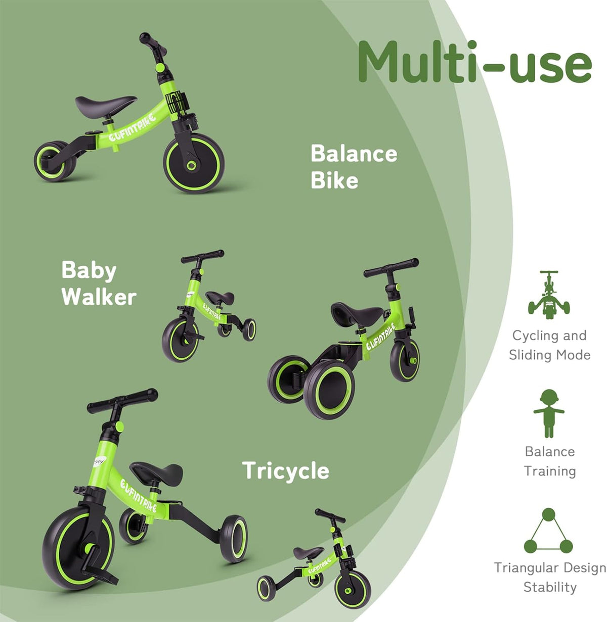 Bicicleta para niñas y niños 5 en 1 | 1 a 4 años