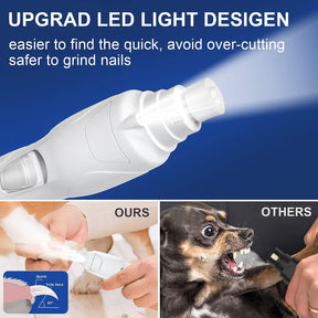 Molinillo de uñas para perros, silencioso, eléctrico para razas grandes y pequeñas