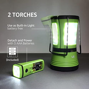 Lighting EVER - Linterna de camping LED recargable, 600 lm, linterna desmontable
