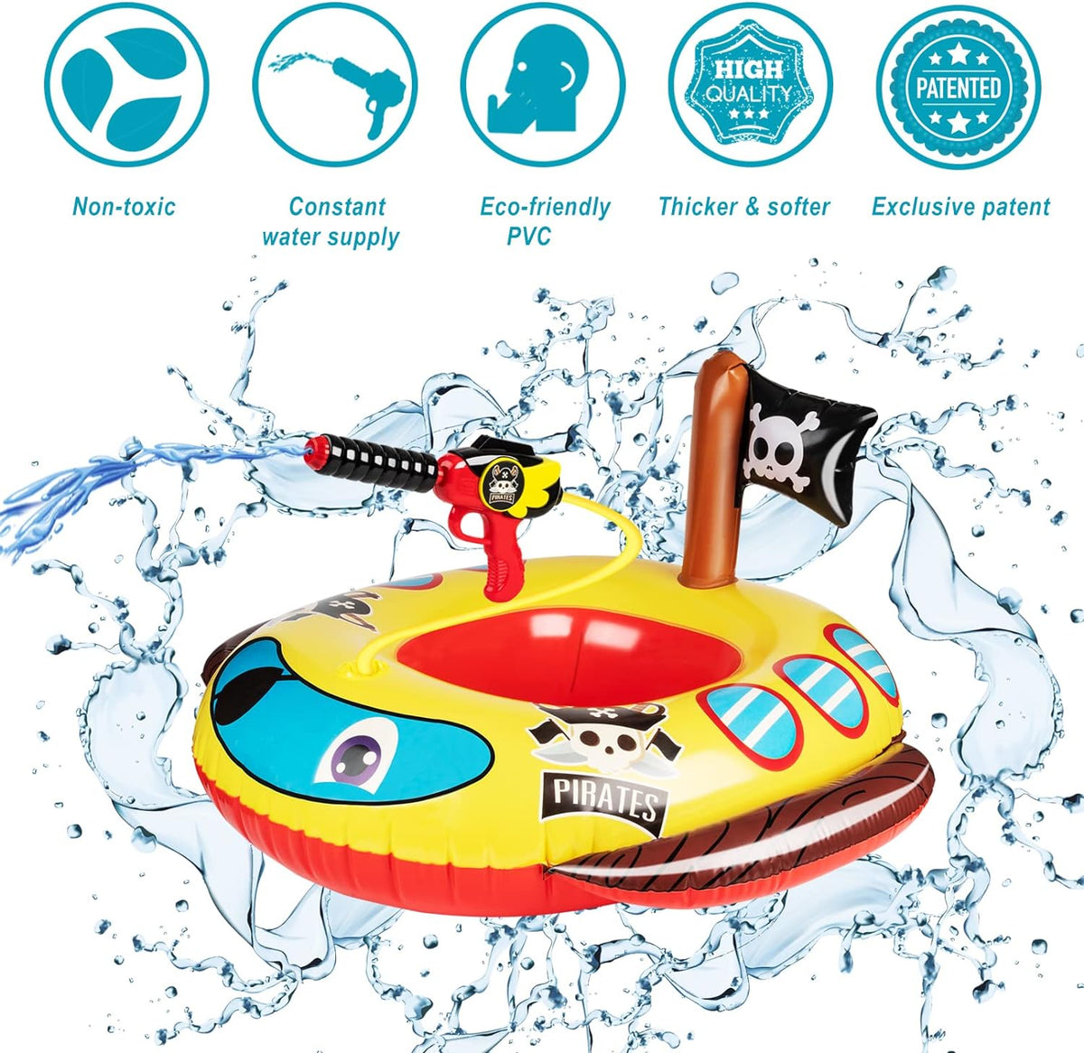 Flotador inflable con pistola de agua | Barco Pirata