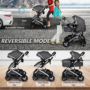 Coche Bebé 2 en 1 | Plegable | Reversible