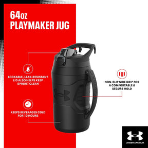 Under Armour Playmaker Sport | Botella de agua 1,9L (Calipso-Negro)