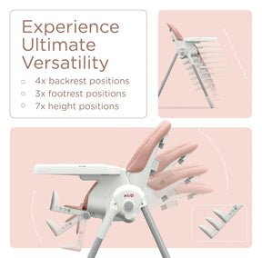Silla alta plegable 3 en 1 para bebé | Asiento y Bandeja Extraibles