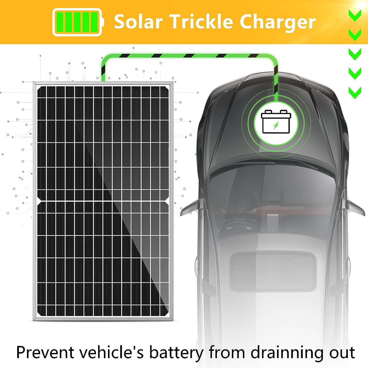 Cargador y mantenedor de batería solar para auto