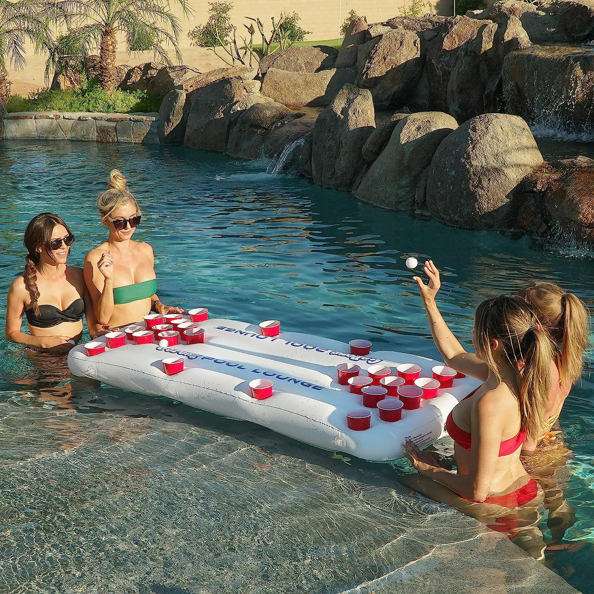 GoPong Inflable para piscina de beer-pong