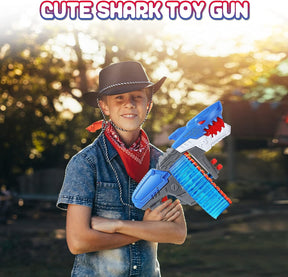 Pistola de juguete con 120 balas de espuma, tambor giratorio de 40 dardos (Tiburón)