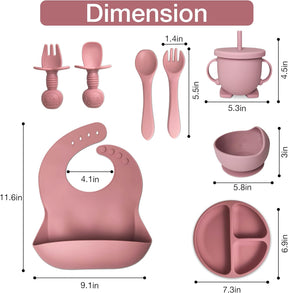 Set de artículos esenciales de silicona para bebé | 8 piezas