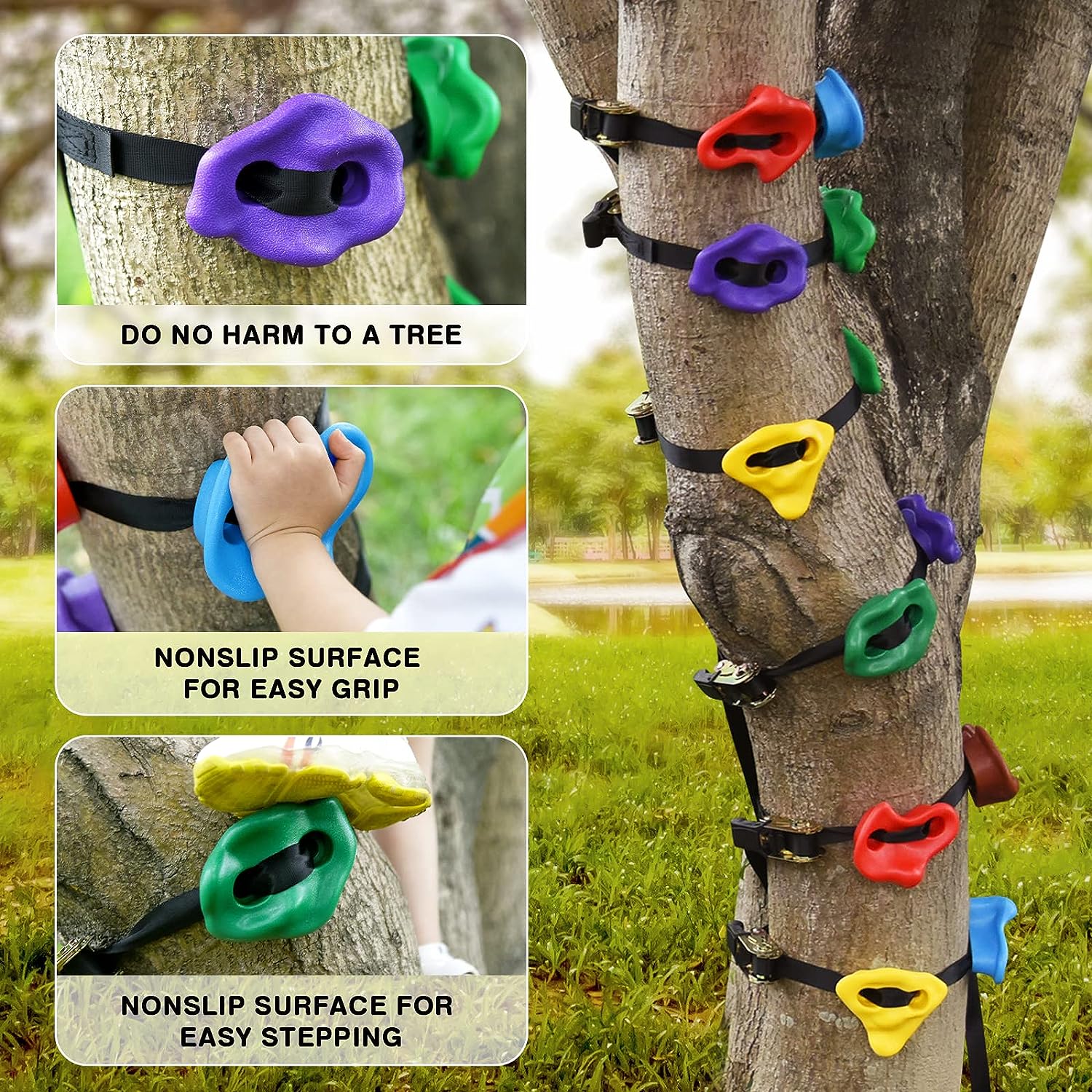 Kit 20 piezas para escalada de árbol para niño y adultos con 6 correas de trinquete para entrenamiento