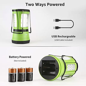 Lighting EVER - Linterna de camping LED recargable, 600 lm, linterna desmontable