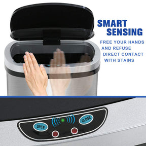 Bote de basura (50 litros) para cocina, baño, dormitorio, hogar, oficina, automática, sin tacto