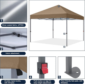 Tienda de campaña con toldo | Fácil instalación | Portátil 3x3 mt