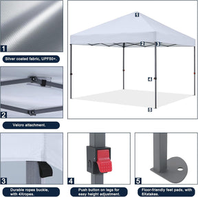 Tienda de campaña con toldo | Fácil instalación | Portátil 3x3 mt