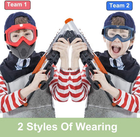 Paquete de 2 máscaras tácticas con gafas compatibles con Nerf