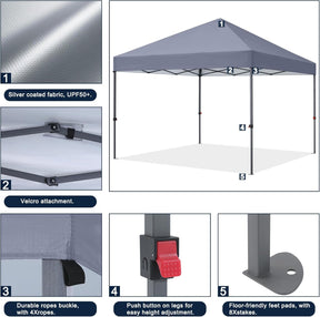 Tienda de campaña con toldo | Fácil instalación | Portátil 3x3 mt
