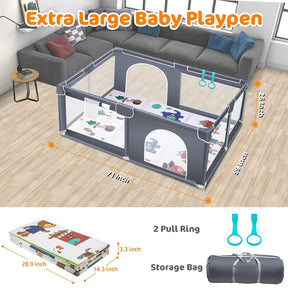 Corralito para bebés, centro de actividades extra grande para interiores y exteriores 180 cm x 150 cm