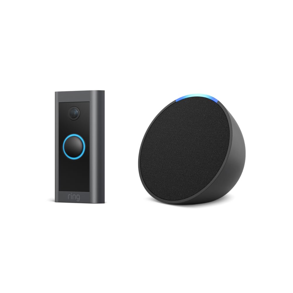 Lote de timbre Ring Video Doorbell Wired con Echo Pop