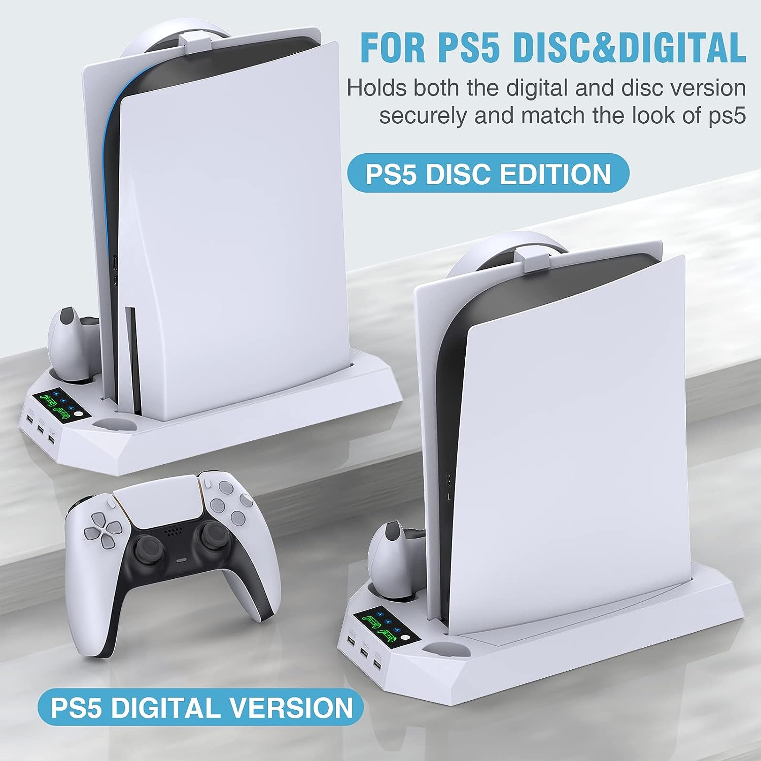 Sony Base de carga PlayStation 5 DualSense para la PS5, carga hasta 2  controles inalámbricos