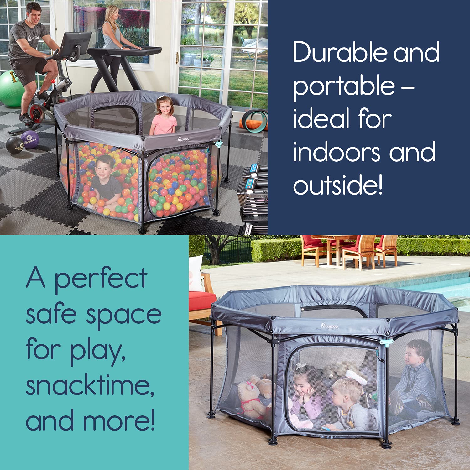 Hiccapop - Corralito portátil para bebés y niños pequeños con cúpula (175 Cm)