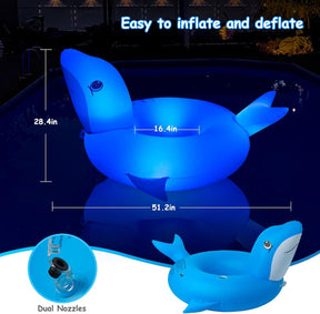 Flotador inflable de piscina con luz | Delfín