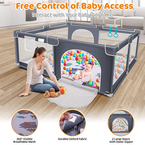 Corralito para bebés, centro de actividades extra grande para interiores y exteriores 180 cm x 150 cm
