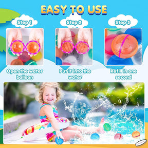 Globos de silicona autosellante reutilizables de llenado rápido de para niños con bolsa de malla (Pack 6-8-15)