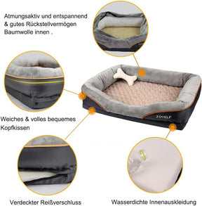 Cama ortopédica | Funda extraíble lavable | Mascotas grandes | 40x30x9 pulgadas