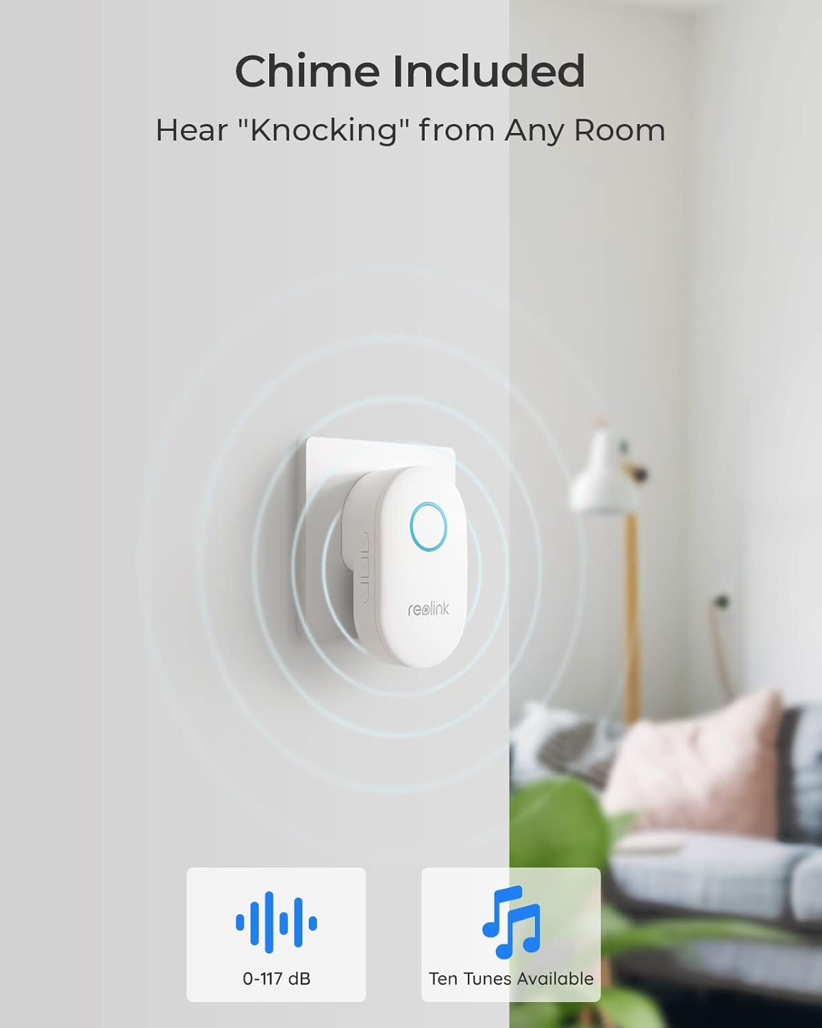 Reolink Video Doorbell WiFi, 2K HD Día y Noche