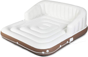 Balsa flotante con parasol