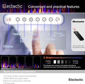 Chimenea Eléctrica Empotrable | 750 - 1500 W
