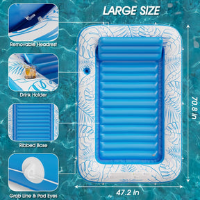 Flotador inflable de piscina para tomar sol con almohadilla