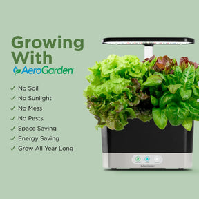 AeroGarden Sistema hidropónico para jardín interior, color negro
