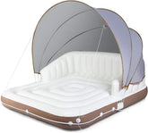 Balsa flotante con parasol