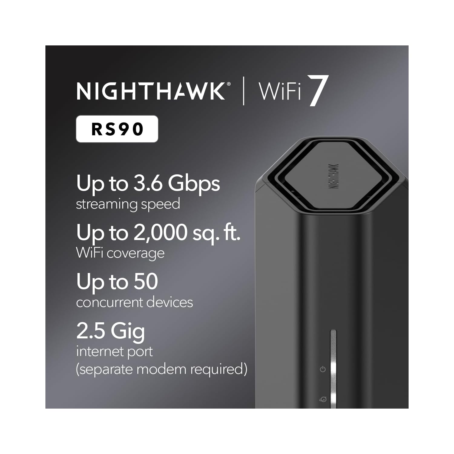 Router WiFi 7 Nighthawk RS90 | Hasta 185 m2 aprox