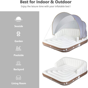 Balsa flotante con parasol