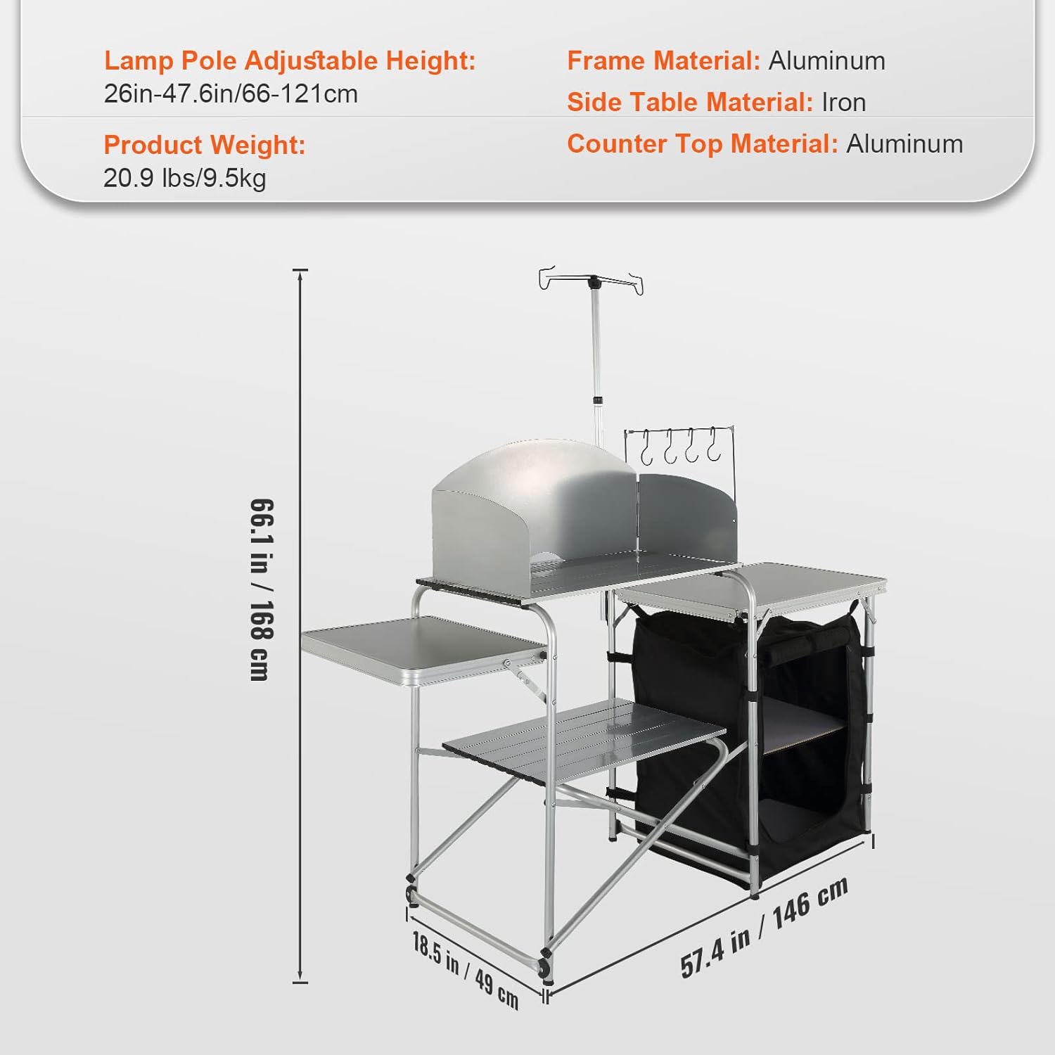 Mesa de cocina de campamento plegable