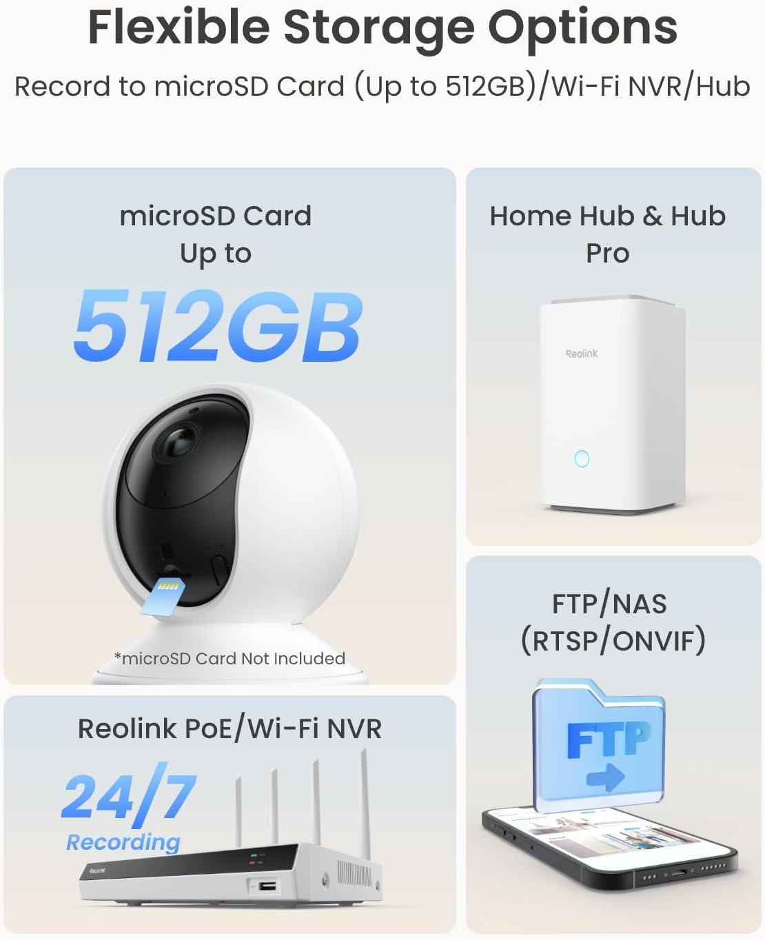 Cámara de seguridad para interiores, Reolink E1 Pro