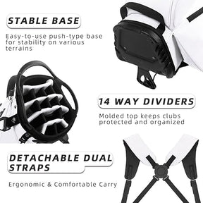 Bolsa de golf ligeras con soporte de 14 vías