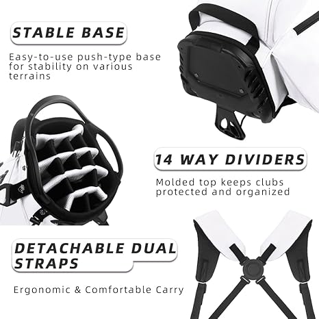 Bolsa de golf ligeras con soporte de 14 vías