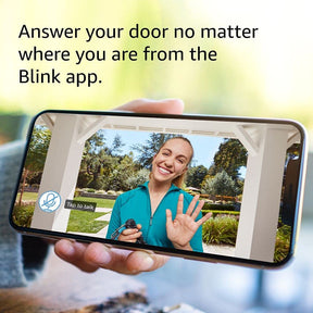 Blink Video Doorbell + sistema de 3 cámara para exteriores (3ª generación), audio bidireccional, video de alta definición, y compatible con Alexa, negro