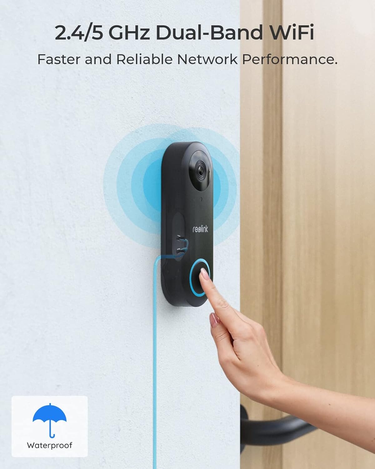 Reolink Video Doorbell WiFi, 2K HD Día y Noche