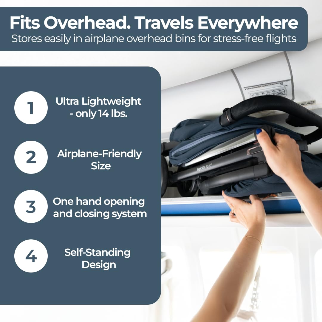 Cochecito de viaje reclinable compacto para bebés y niños Inglesina Quid³