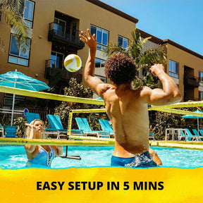 Juego piscina, red voleibol para la familia