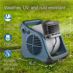 Ventilador de nebulización para exteriores, ideal para deportes, camping
