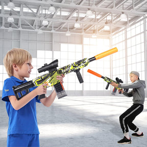 Pistola automática de juguete para niños, incluye 40 dardos suaves