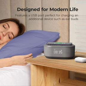 i-box Reloj Despertador Bluetooth con cargador USB con altavoz